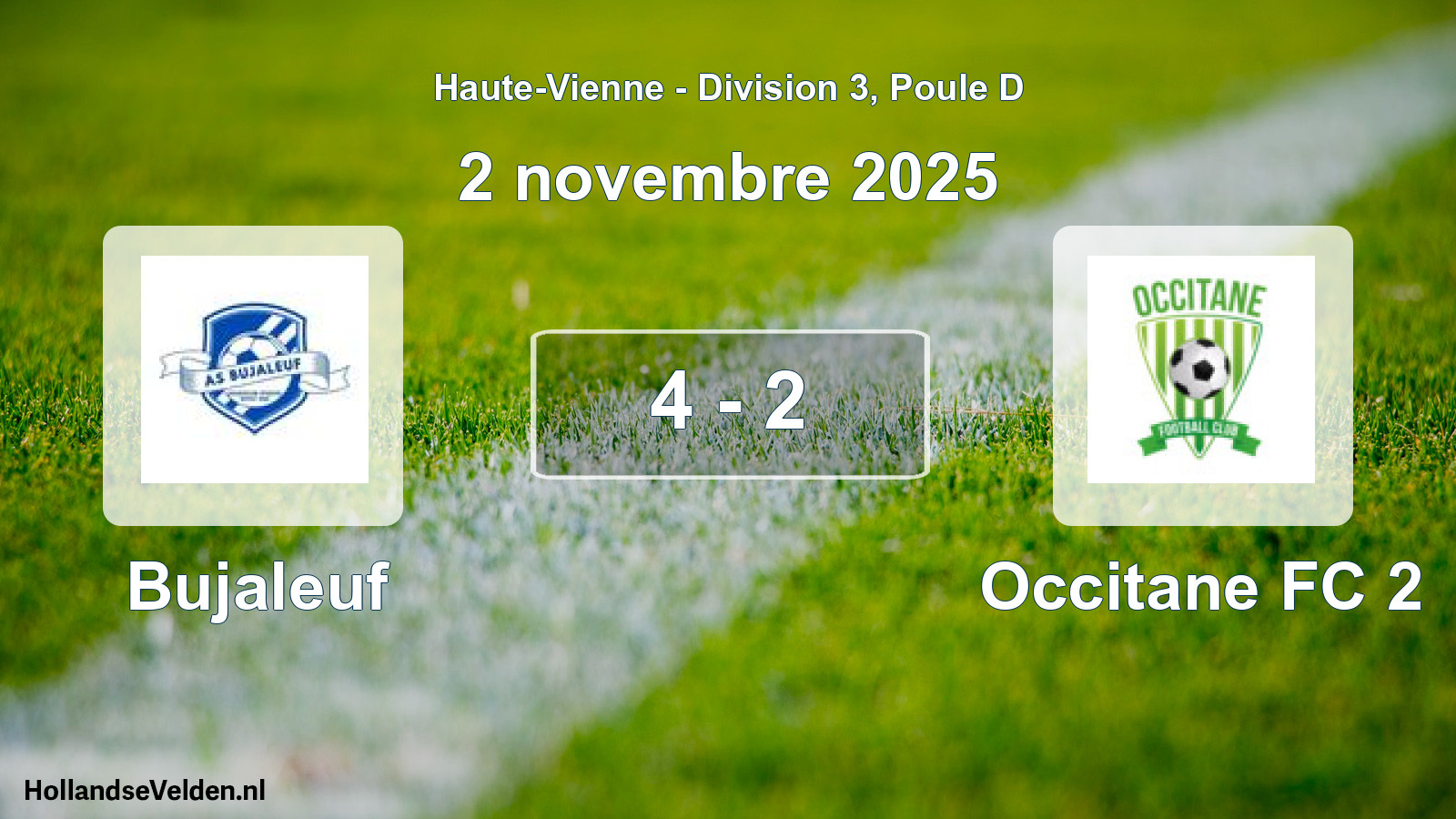 Gespeelde wedstrijd: Bujaleuf - Occitane FC 2 4 - 2 (2 november 2025)