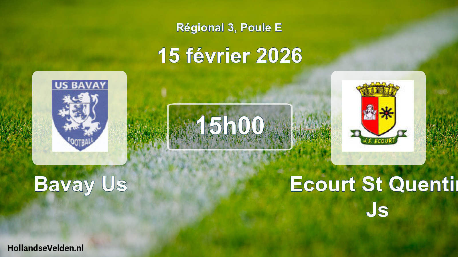 Geplande wedstrijd: Bavay Us - Ecourt St Quentin Js (15 février 2026)
