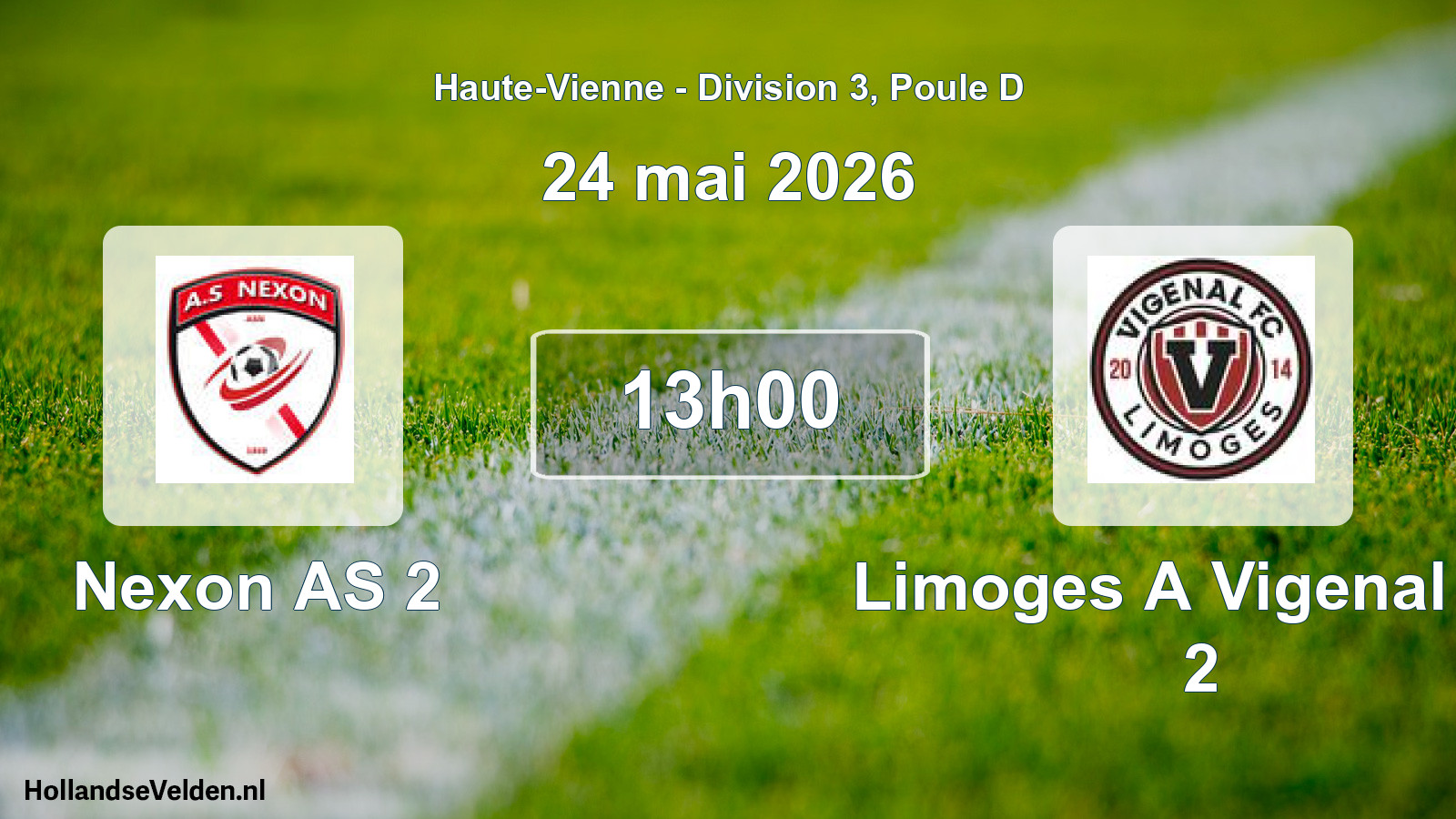 Geplande wedstrijd: Nexon AS 2 - Limoges A Vigenal FC 2 (24 mei 2026)