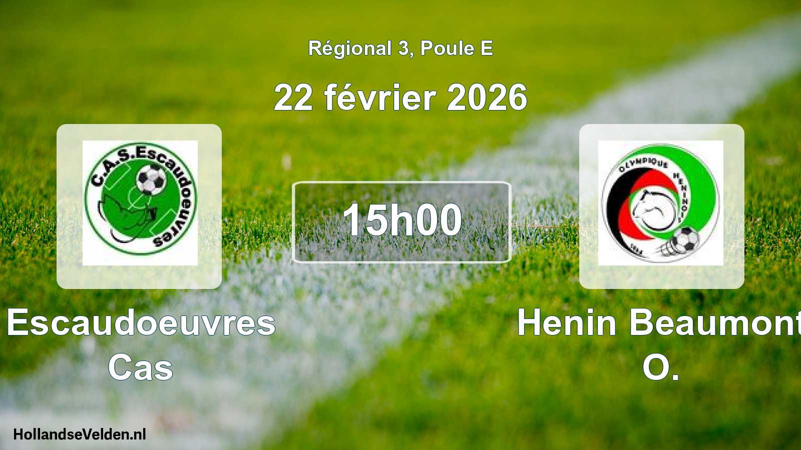 Geplande wedstrijd: Escaudoeuvres Cas - Henin Beaumont O. (22 février 2026)