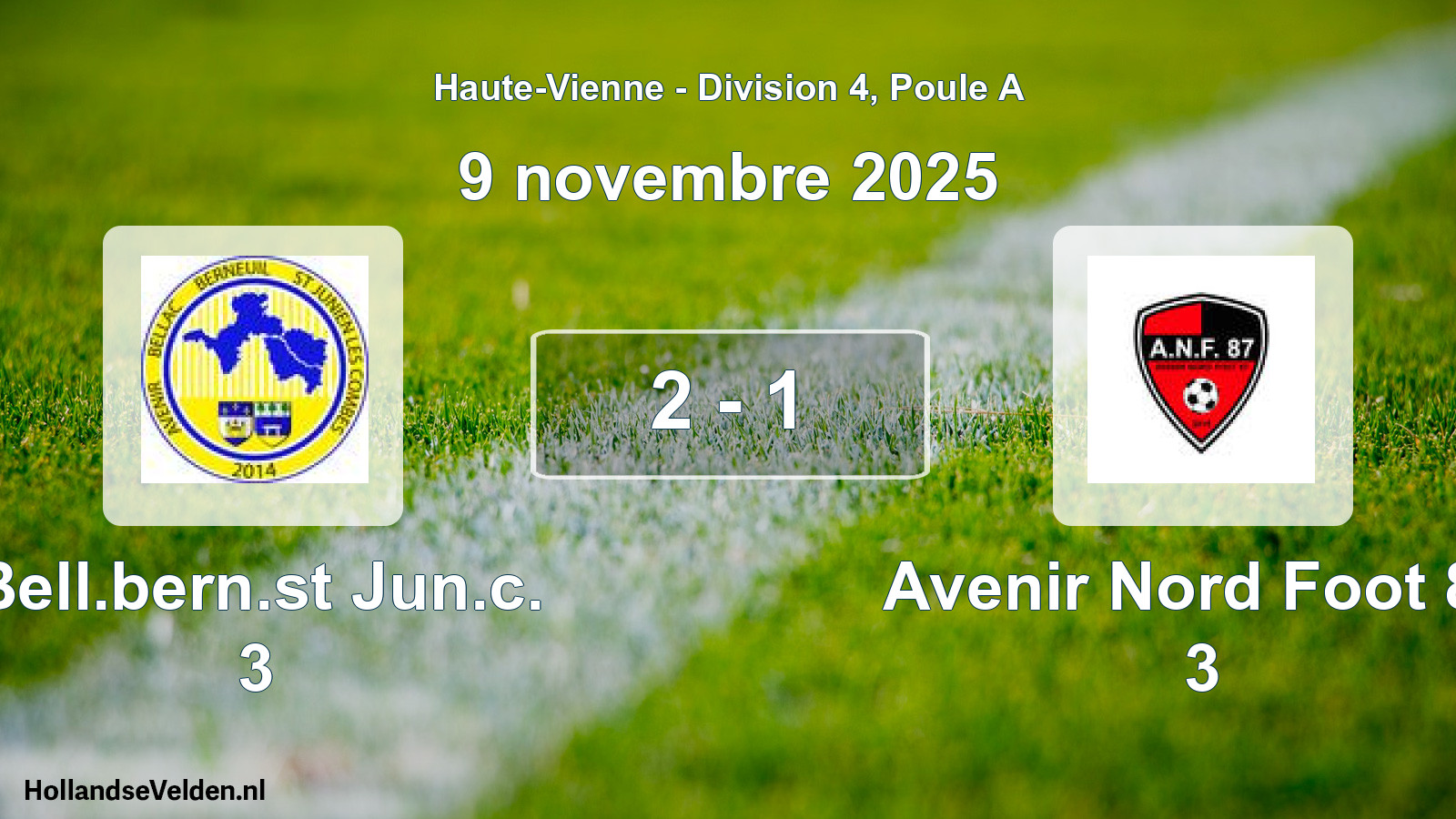 Match joué: Bell.bern.st Jun.c. 3 - Avenir Nord Foot 87 3 2 - 1 (9 novembre 2025)