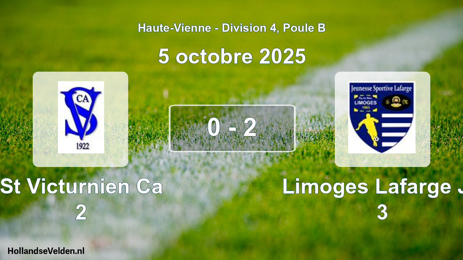 Gespeelde wedstrijd: St Victurnien Ca 2 - Limoges Lafarge JS 3 0 - 2 (5 oktober 2025)