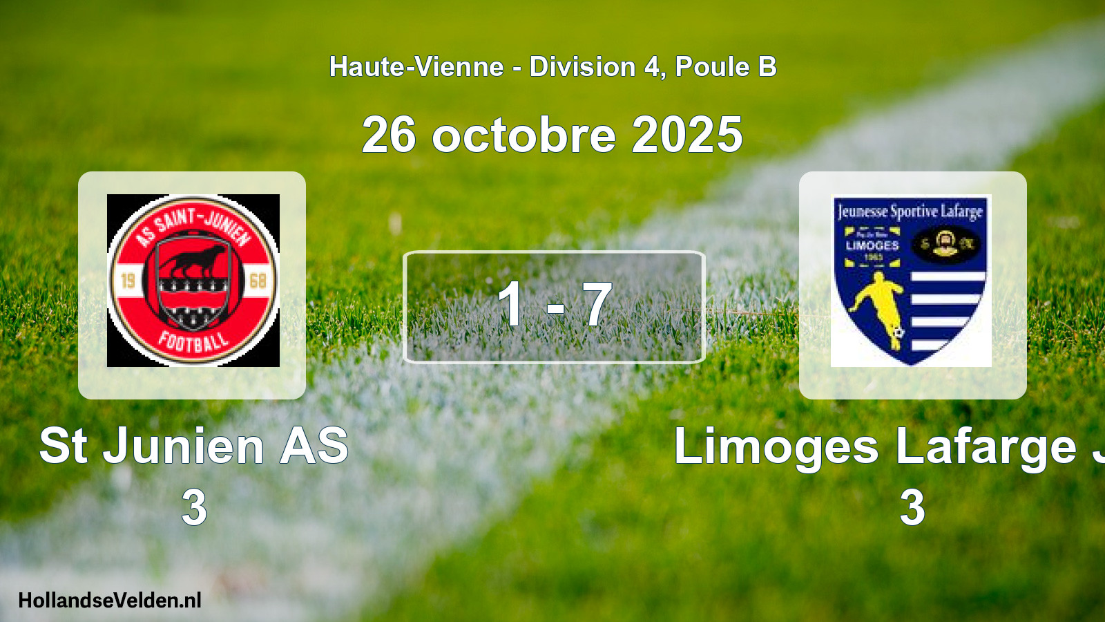 Gespeelde wedstrijd: St Junien AS 3 - Limoges Lafarge JS 3 1 - 7 (26 oktober 2025)