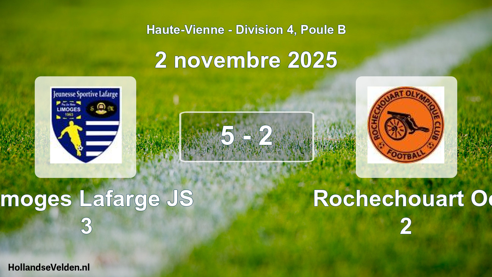 Gespeelde wedstrijd: Limoges Lafarge JS 3 - Rochechouart Oc 2 5 - 2 (2 november 2025)