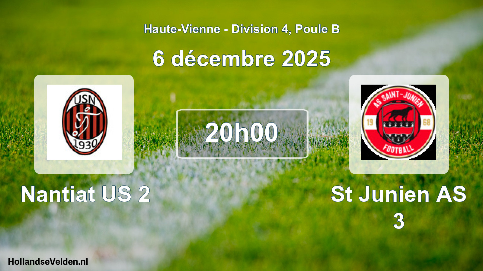 Match programmé: Nantiat US 2 - St Junien AS 3 (6 décembre 2025)