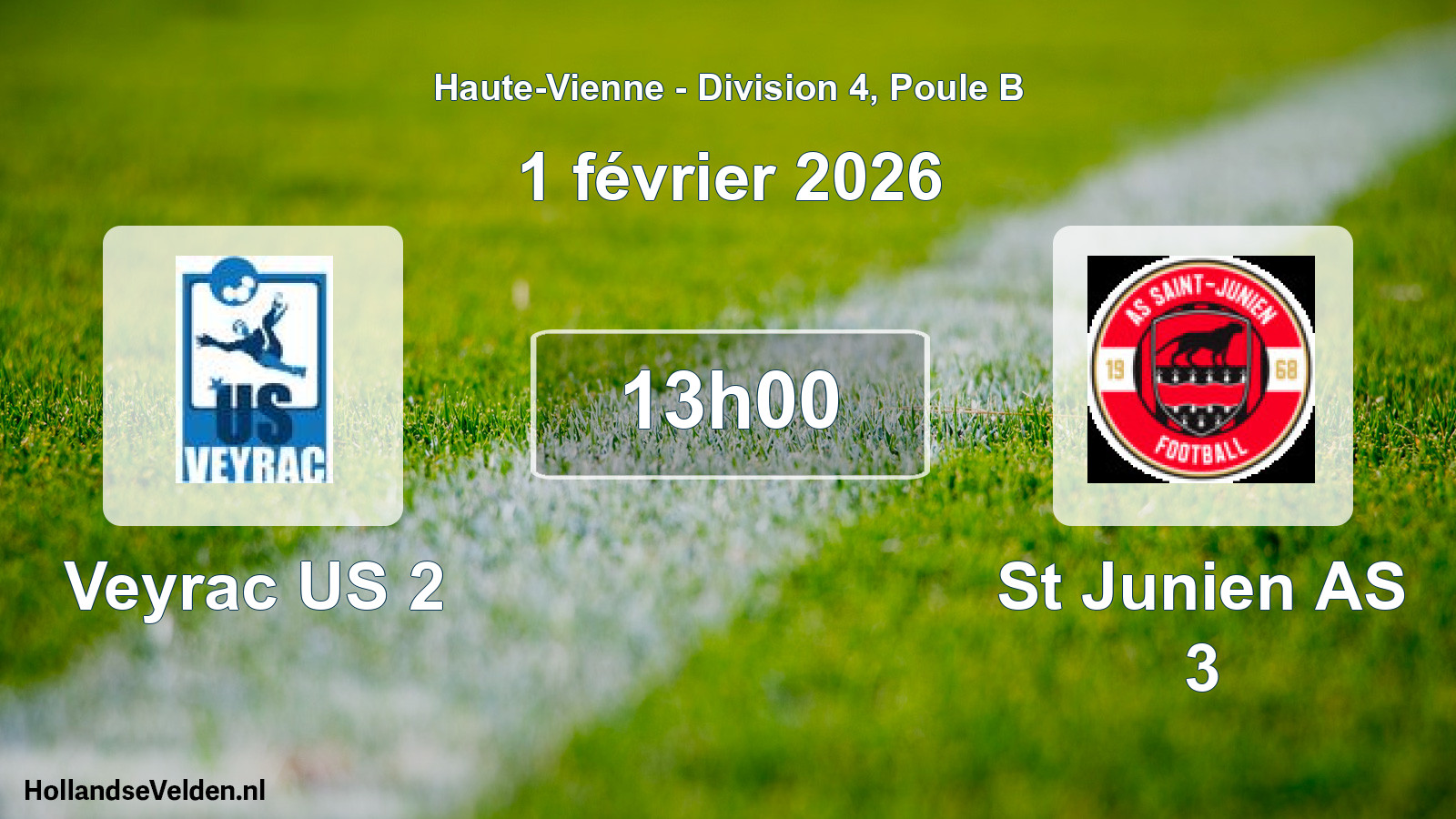 Scheduled Match: Veyrac US 2 - St Junien AS 3 (1 February 2026)