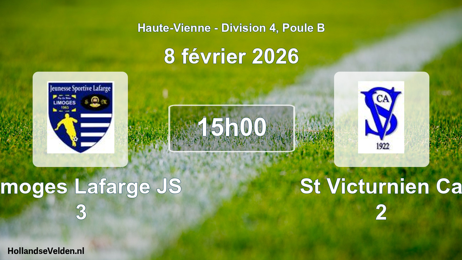 Geplande wedstrijd: Limoges Lafarge JS 3 - St Victurnien Ca 2 (8 februari 2026)