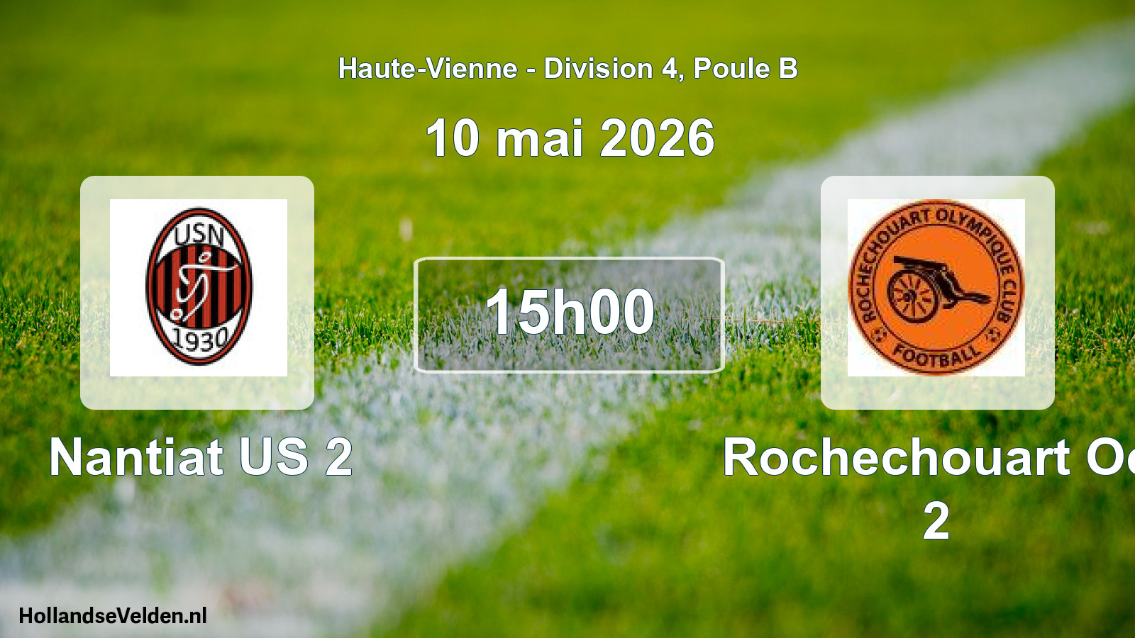Match programmé: Nantiat US 2 - Rochechouart Oc 2 (10 mai 2026)