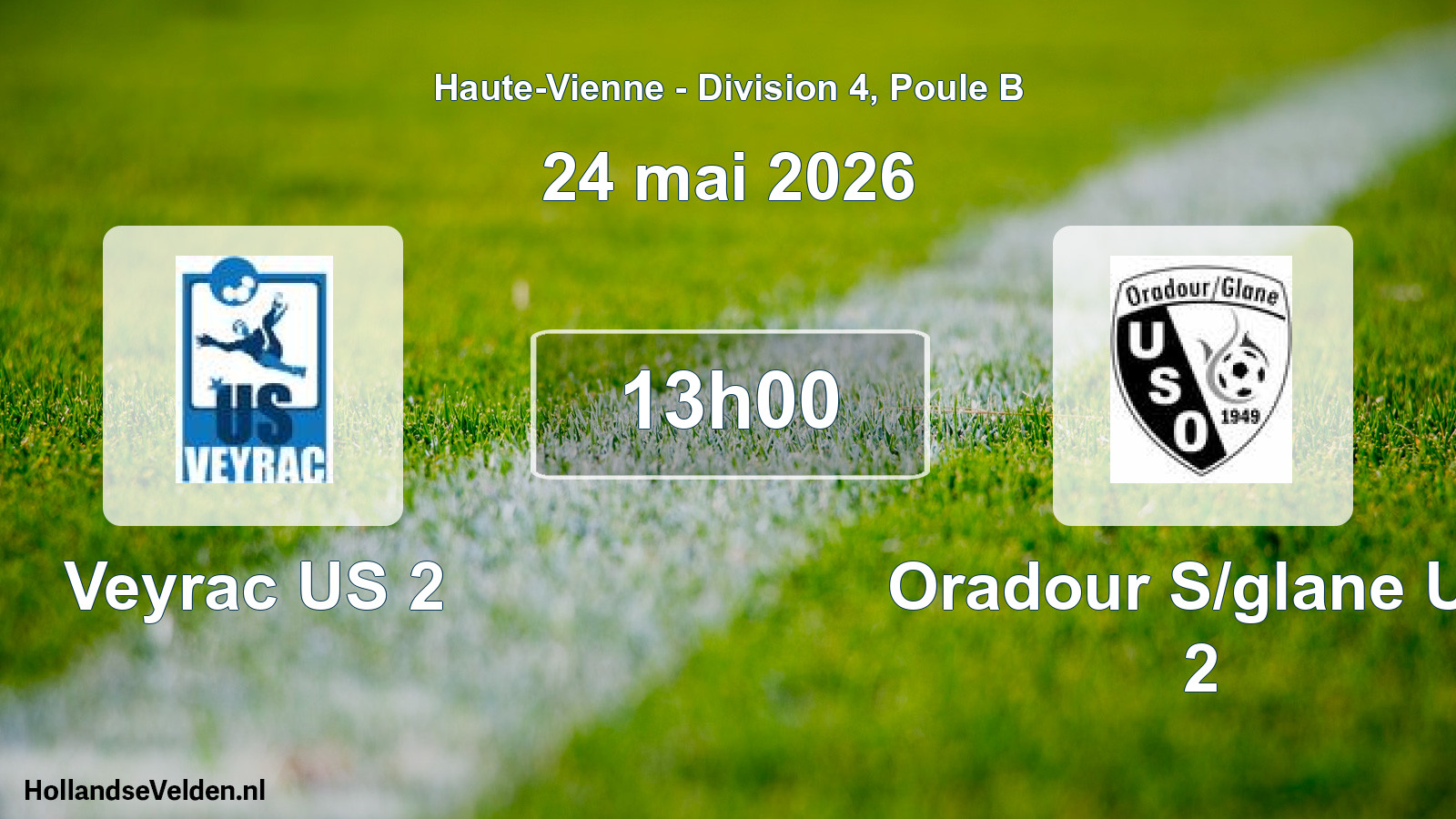 Geplande wedstrijd: Veyrac US 2 - Oradour S/glane US 2 (24 mei 2026)