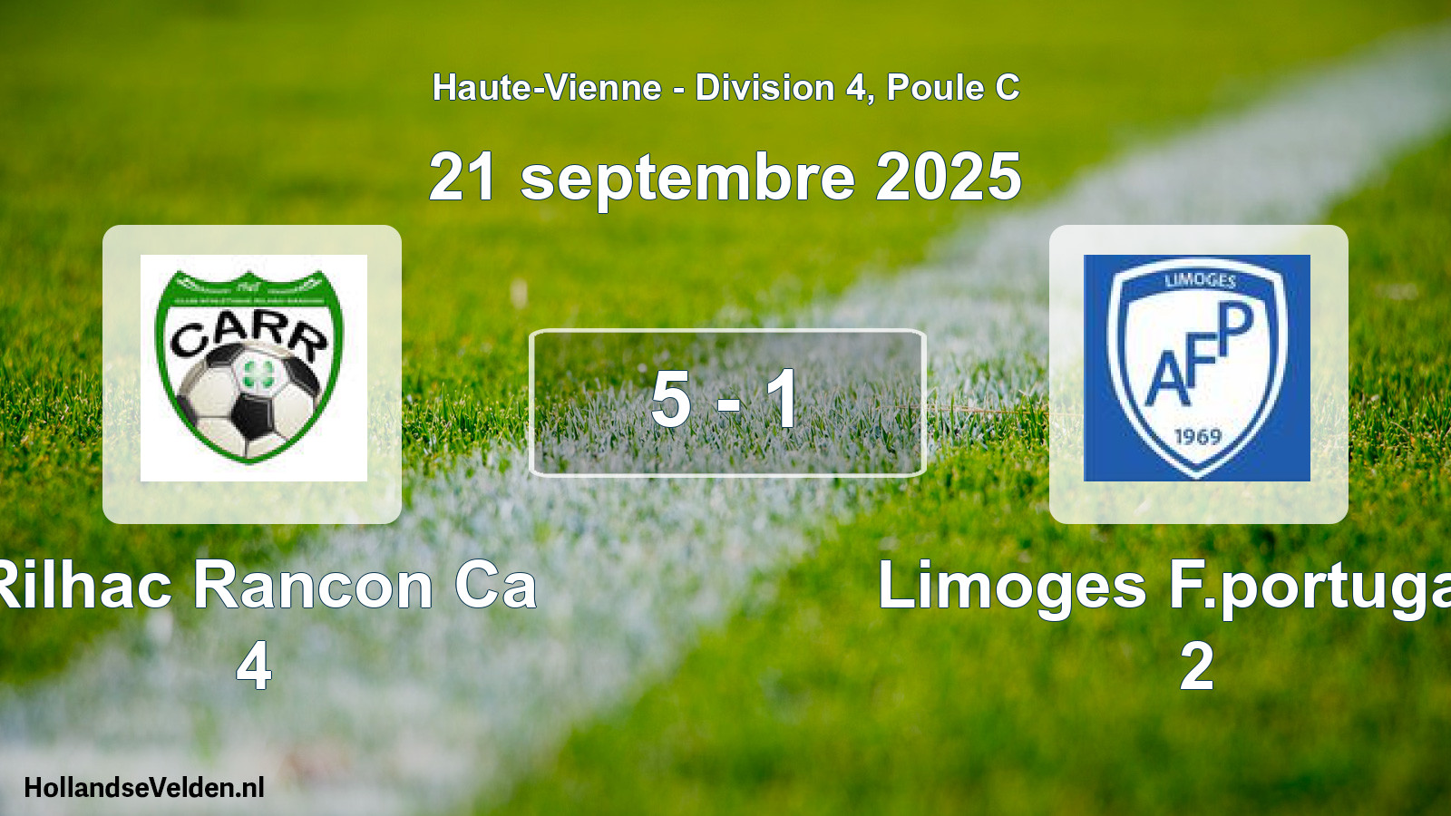 Match joué: Rilhac Rancon Ca 4 - Limoges F.portugais 2 5 - 1 (21 septembre 2025)