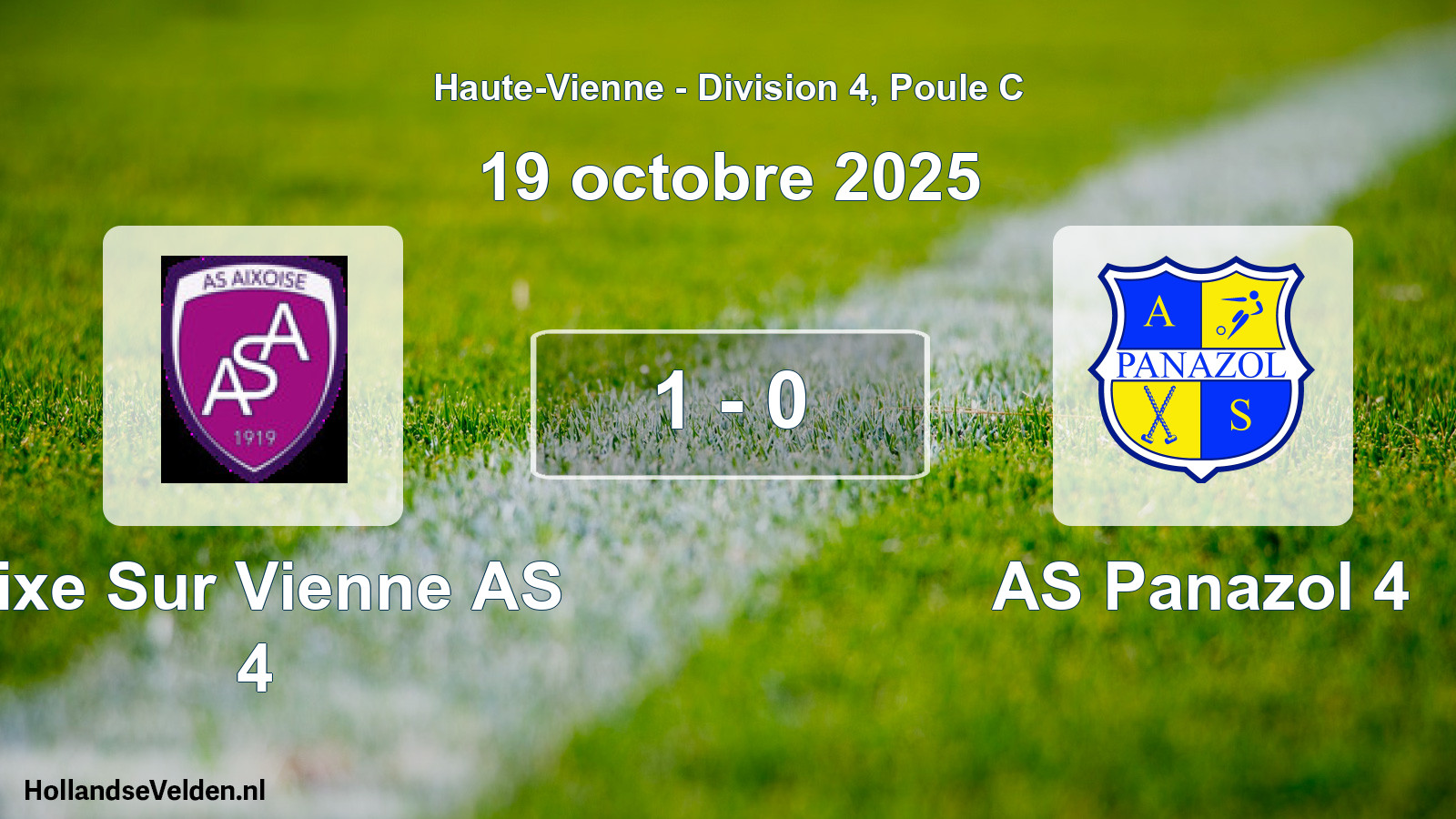 Gespeelde wedstrijd: Aixe Sur Vienne AS 4 - AS Panazol 4 1 - 0 (19 oktober 2025)