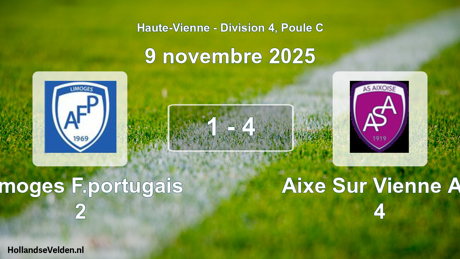 Gespeelde wedstrijd: Limoges F.portugais 2 - Aixe Sur Vienne AS 4 1 - 4 (9 november 2025)