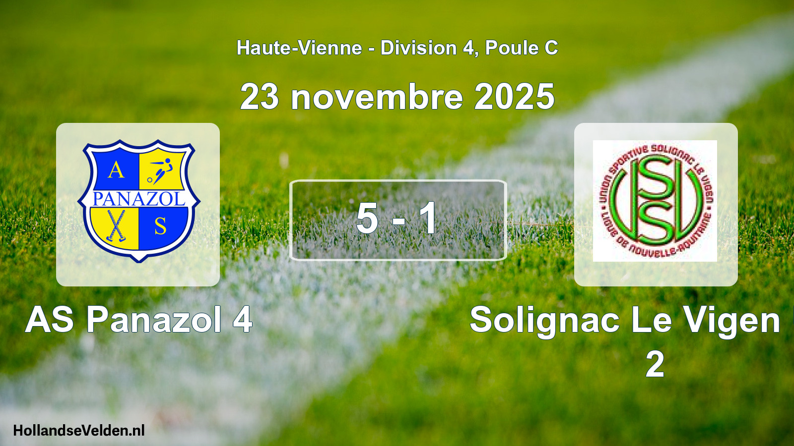 Gespeelde wedstrijd: AS Panazol 4 - Solignac Le Vigen US 2 5 - 1 (23 november 2025)