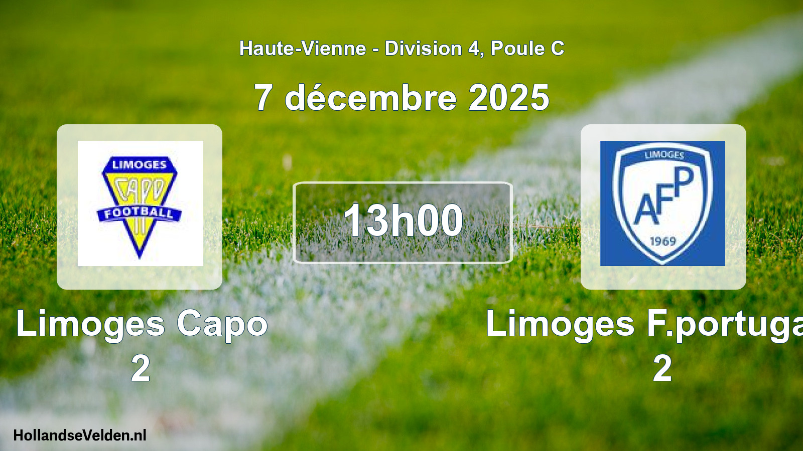Geplande wedstrijd: Limoges Capo 2 - Limoges F.portugais 2 (7 december 2025)