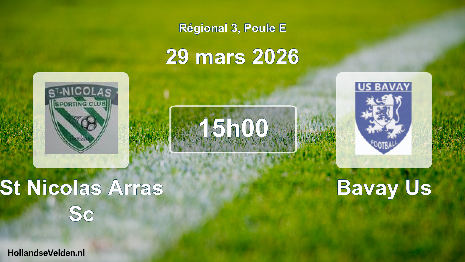 Geplande wedstrijd: St Nicolas Arras Sc - Bavay Us (29 maart 2026)