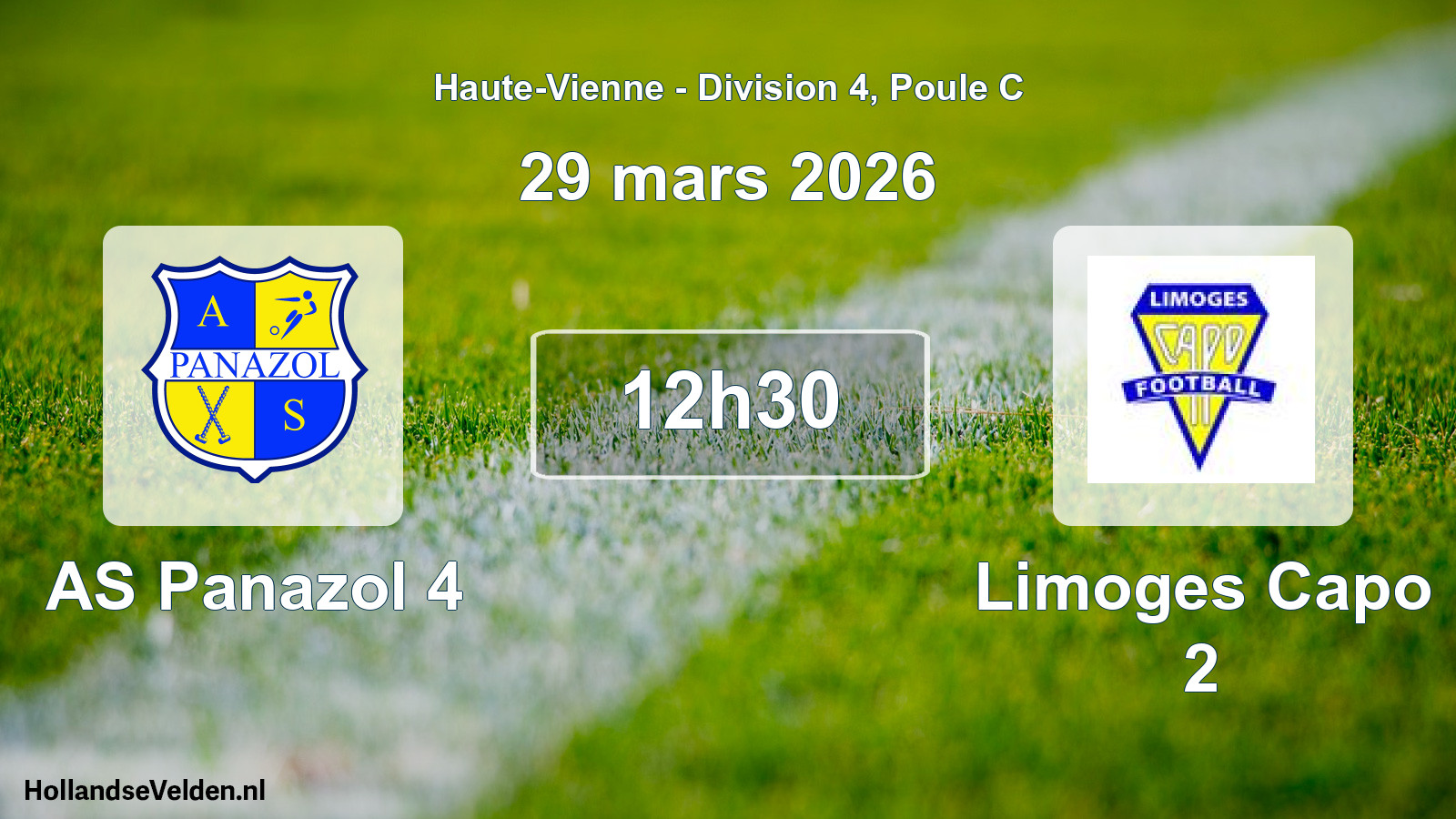 Match programmé: AS Panazol 4 - Limoges Capo 2 (29 mars 2026)