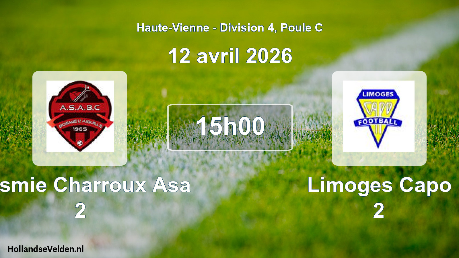 Geplande wedstrijd: Bosmie Charroux Asa 2 - Limoges Capo 2 (12 april 2026)