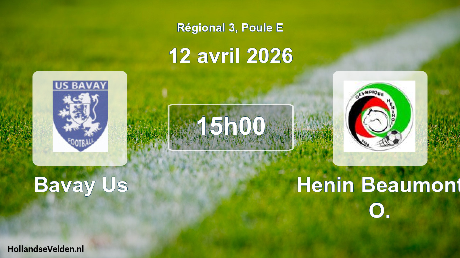 Geplande wedstrijd: Bavay Us - Henin Beaumont O. (12 avril 2026)