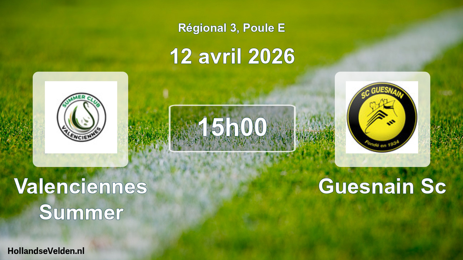Geplande wedstrijd: Valenciennes Summer - Guesnain Sc (12 april 2026)