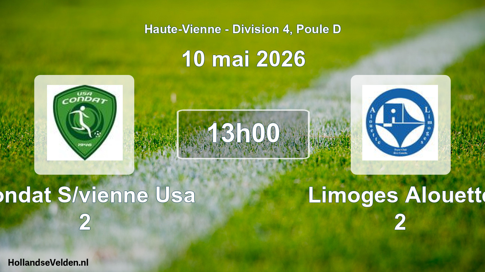 Geplande wedstrijd: Condat S/vienne Usa 2 - Limoges Alouette 2 (10 mei 2026)
