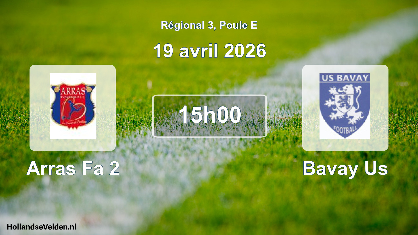 Scheduled Match: Arras Fa 2 - Bavay Us (19 April 2026)