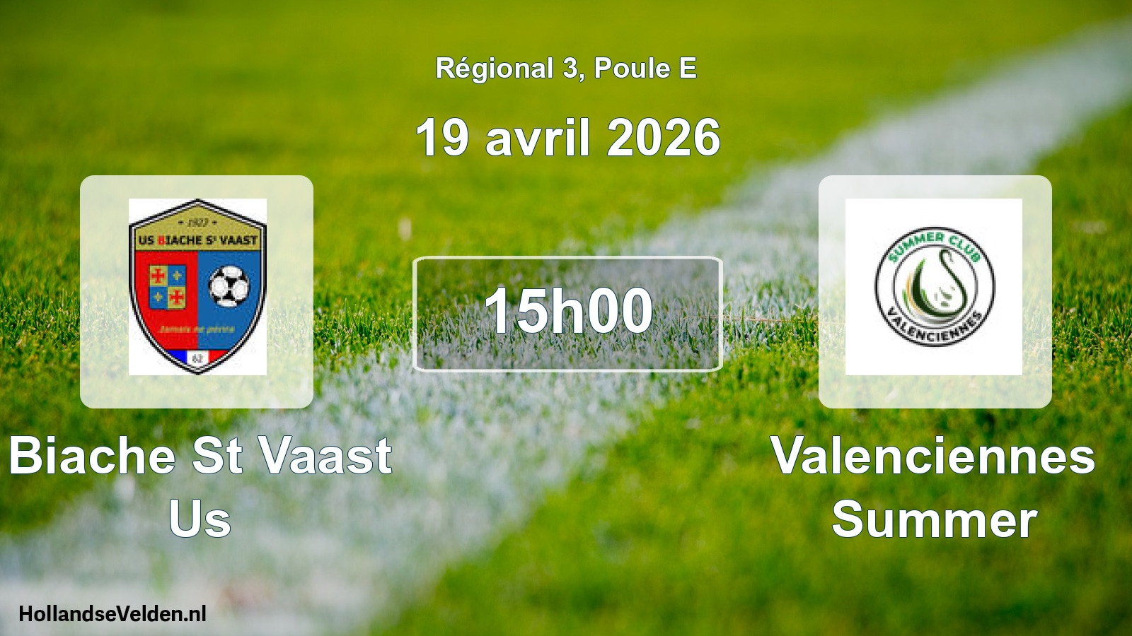 Scheduled Match: Biache St Vaast Us - Valenciennes Summer (19 April 2026)