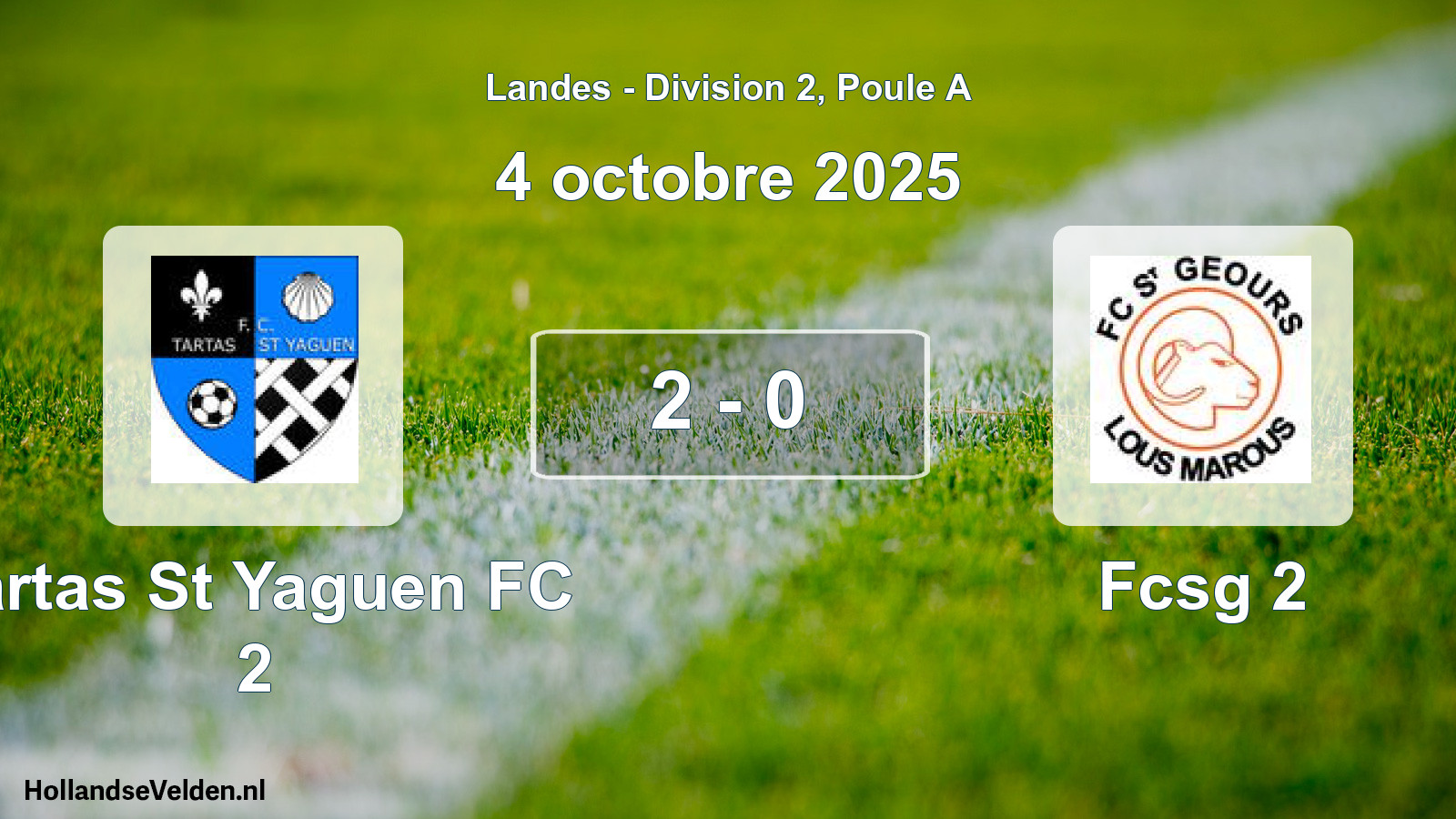 Gespeelde wedstrijd: Tartas St Yaguen FC 2 - Fcsg 2 2 - 0 (4 oktober 2025)