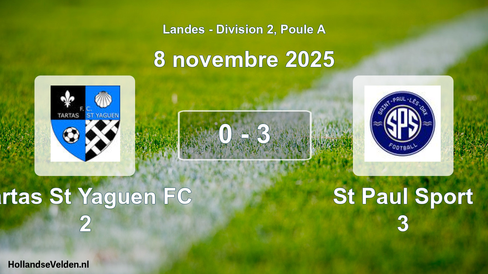 Gespeelde wedstrijd: Tartas St Yaguen FC 2 - St Paul Sport 3 0 - 3 (8 november 2025)