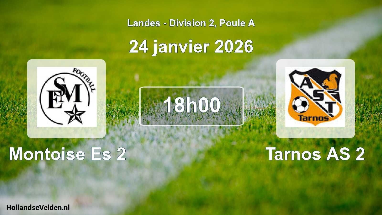 Match programmé: Montoise Es 2 - Tarnos AS 2 (24 janvier 2026)