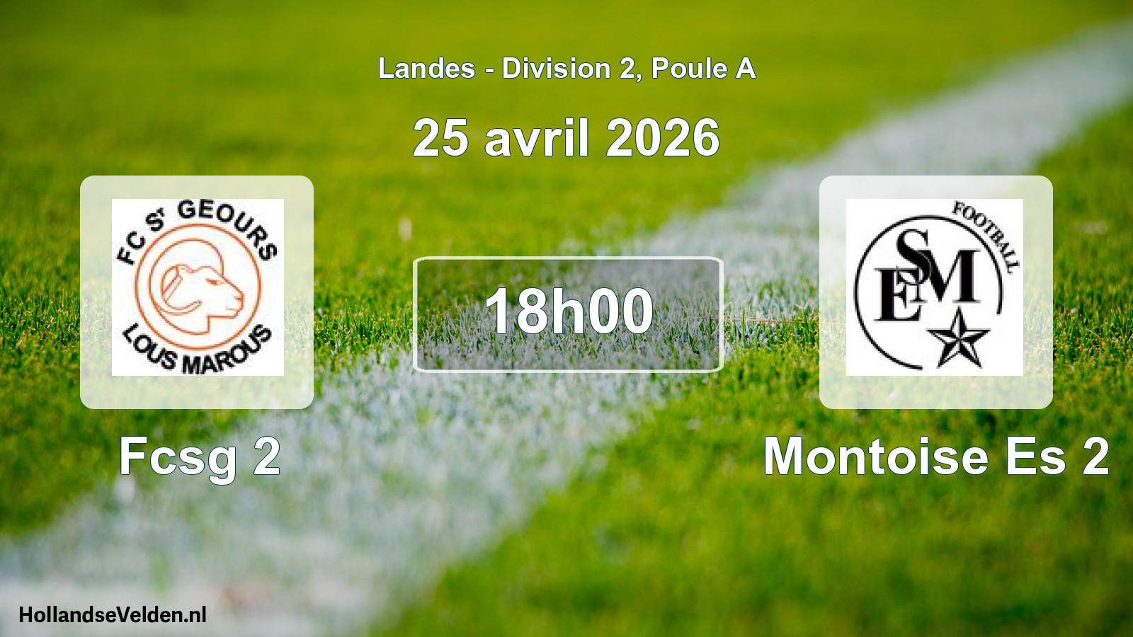 Match programmé: Fcsg 2 - Montoise Es 2 (25 avril 2026)