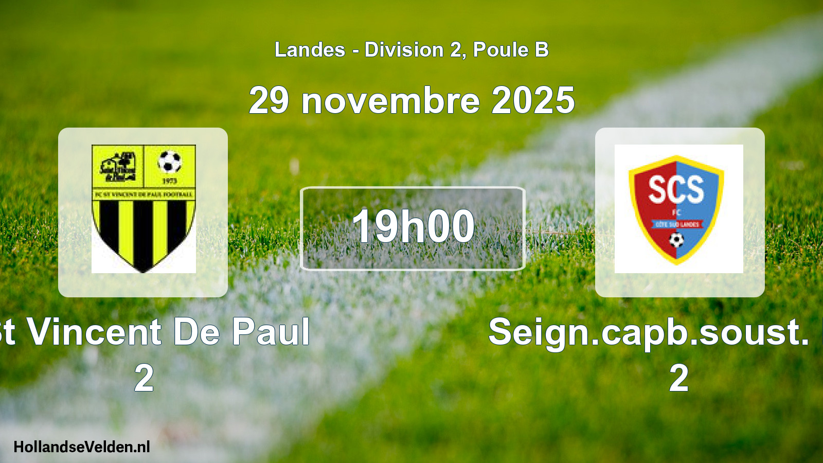 Match joué: St Vincent De Paul 2 - Seign.capb.soust. FC 2 1 - 2 (29 novembre 2025)