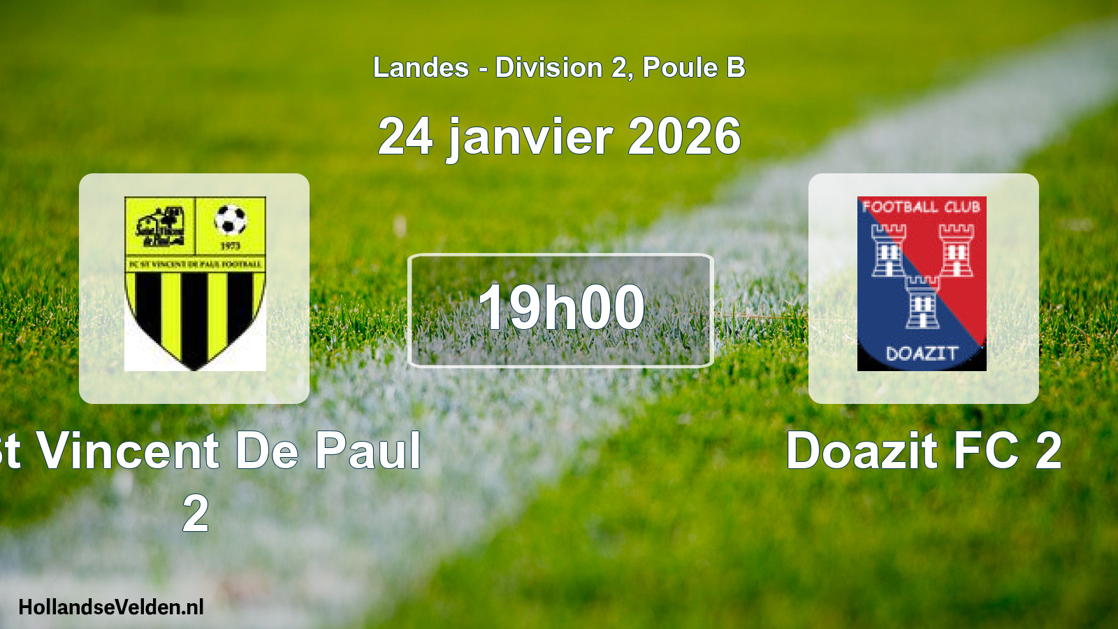 Geplande wedstrijd: St Vincent De Paul 2 - Doazit FC 2 (24 januari 2026)