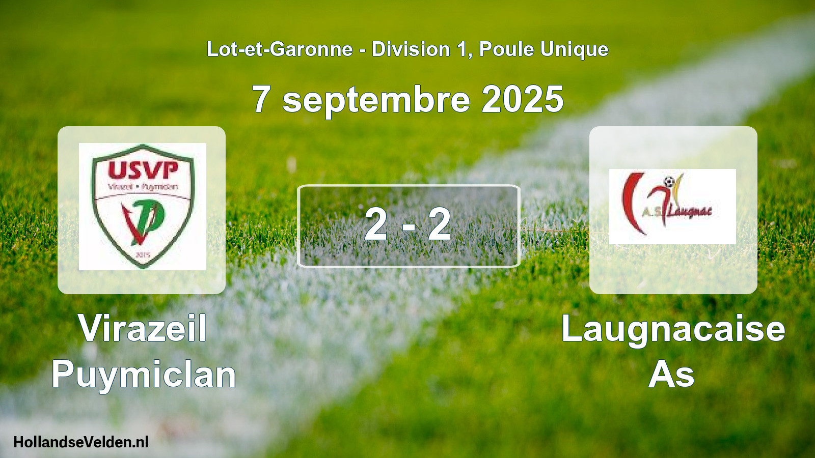 Total number of matches played: Virazeil Puymiclan - Laugnacaise As 2 - 2 (7 September 2025)