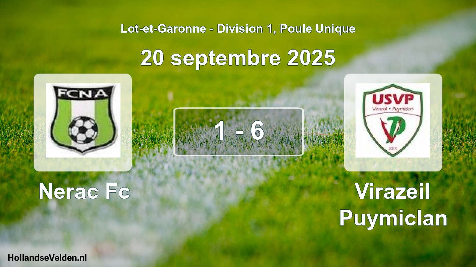 Total number of matches played: Nerac Fc - Virazeil Puymiclan 1 - 6 (20 September 2025)