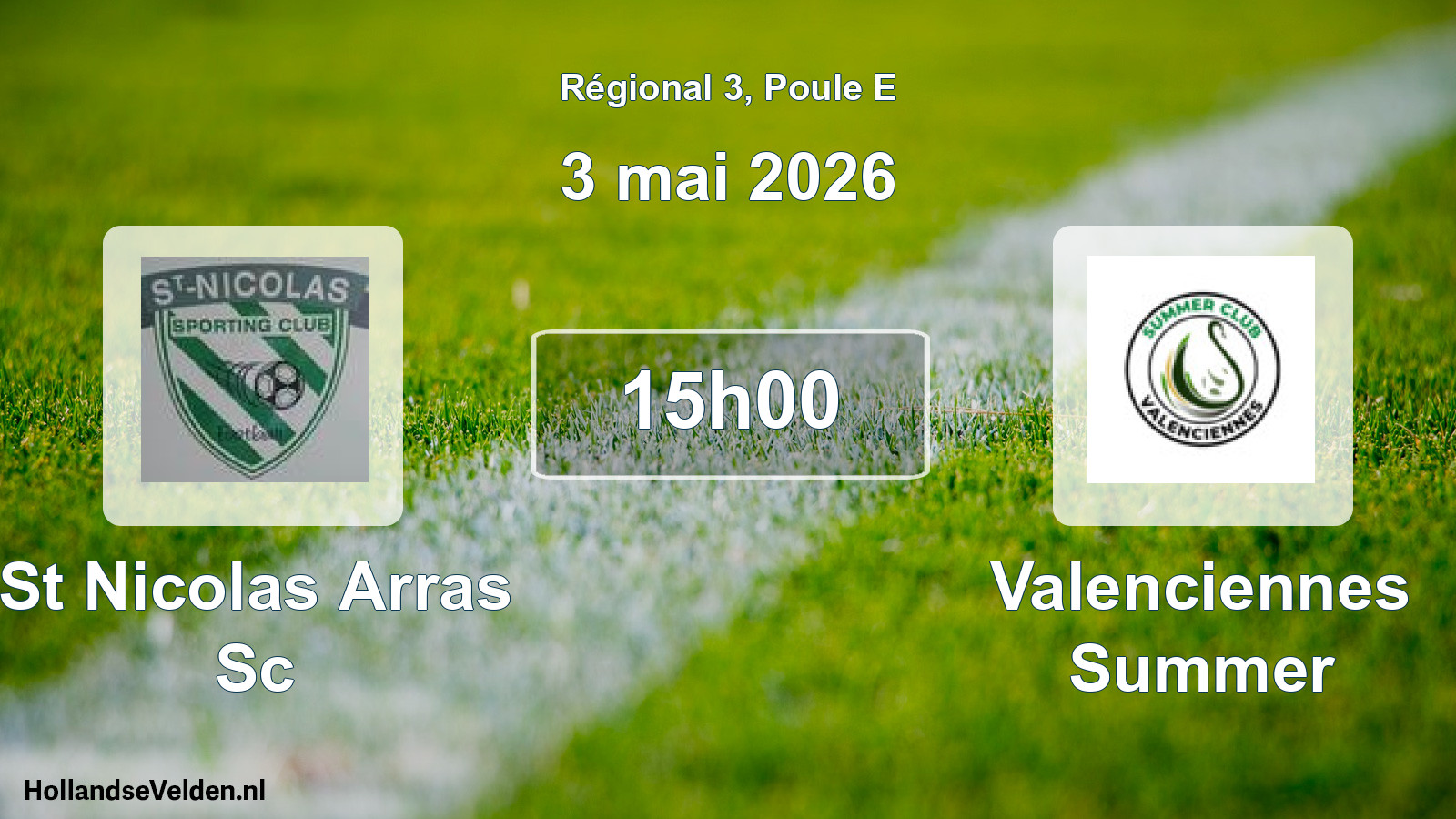 Geplande wedstrijd: St Nicolas Arras Sc - Valenciennes Summer (3 mai 2026)