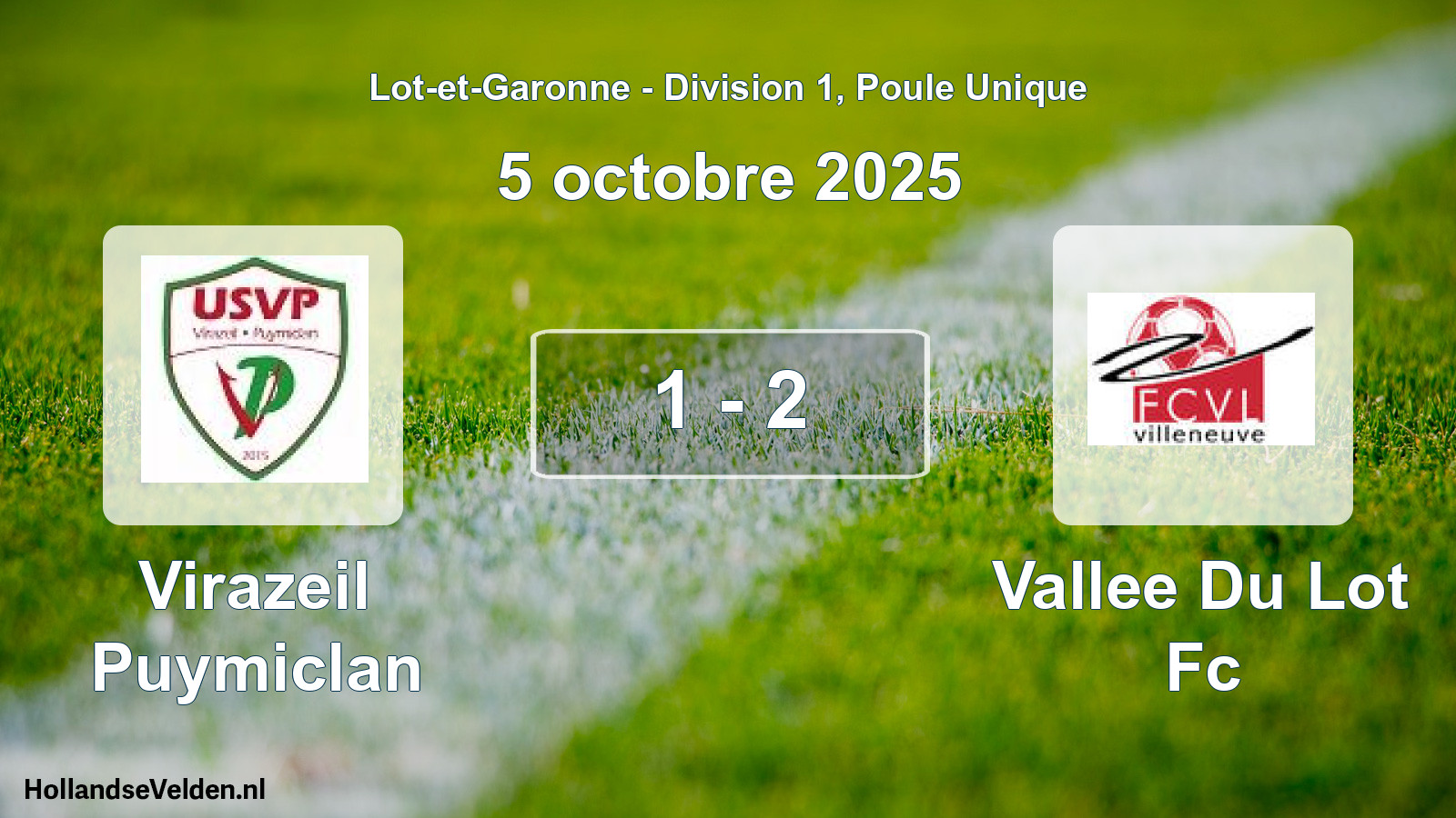 Gespeelde wedstrijd: Virazeil Puymiclan - Vallee Du Lot Fc 1 - 2 (5 octobre 2025)