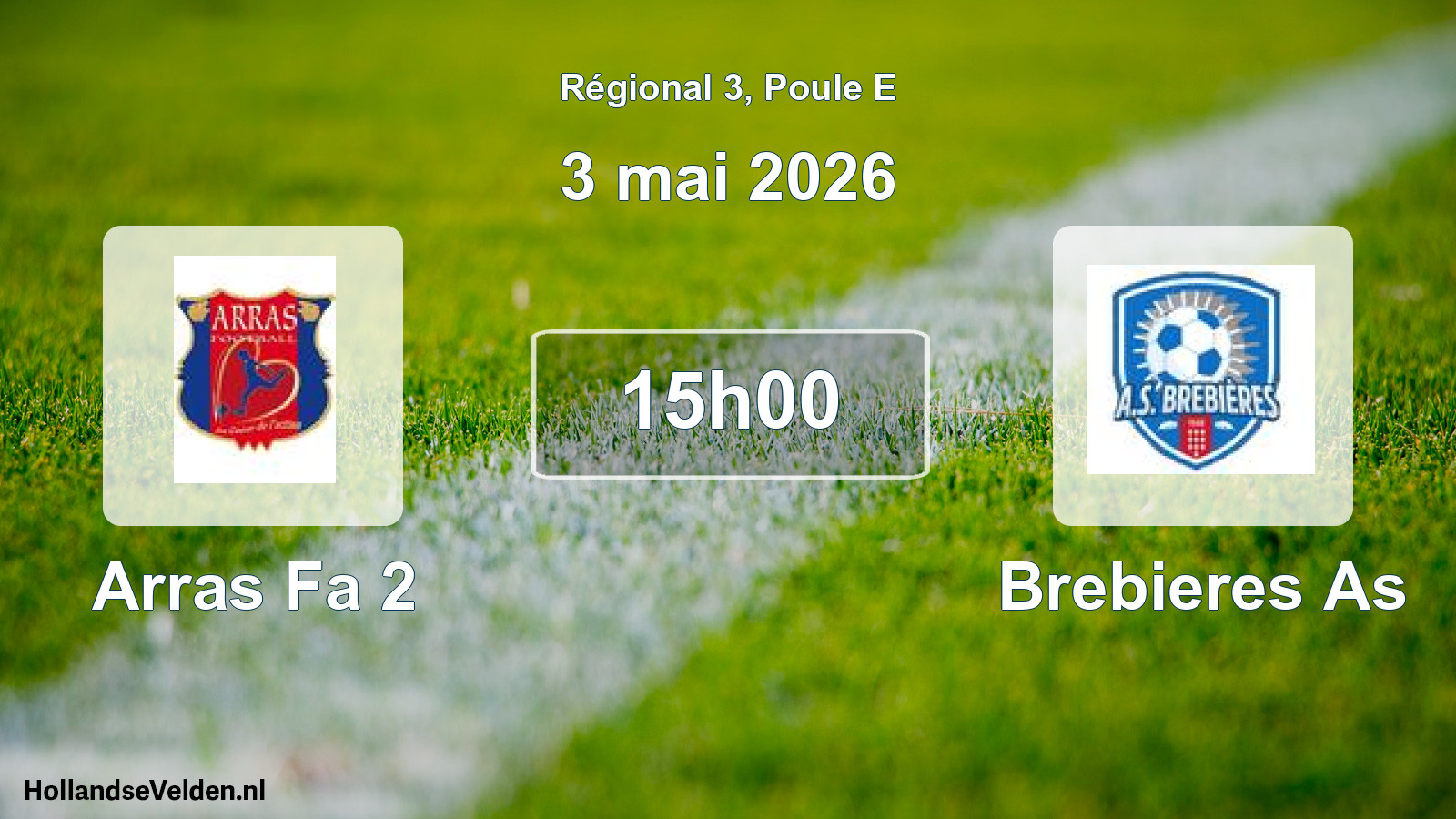 Geplande wedstrijd: Arras Fa 2 - Brebieres As (3 mai 2026)