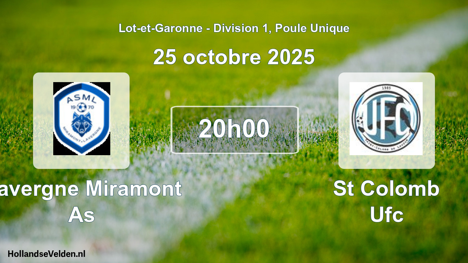 Geplande wedstrijd: Lavergne Miramont As - St Colomb Ufc (25 oktober 2025)