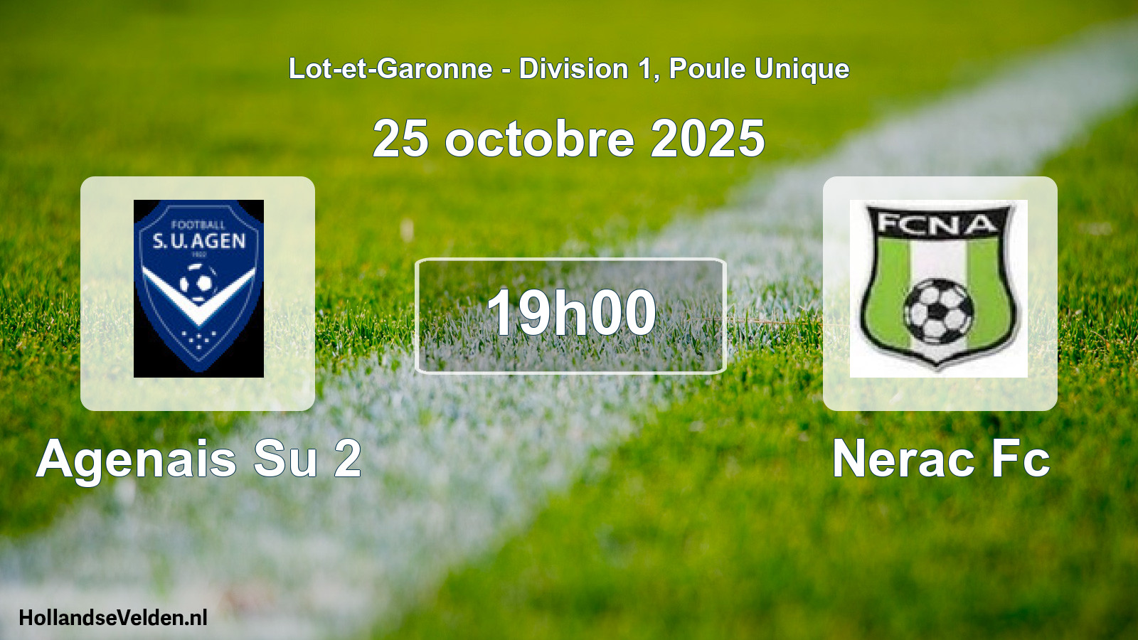 Scheduled Match: Agenais Su 2 - Nerac Fc (25 October 2025)