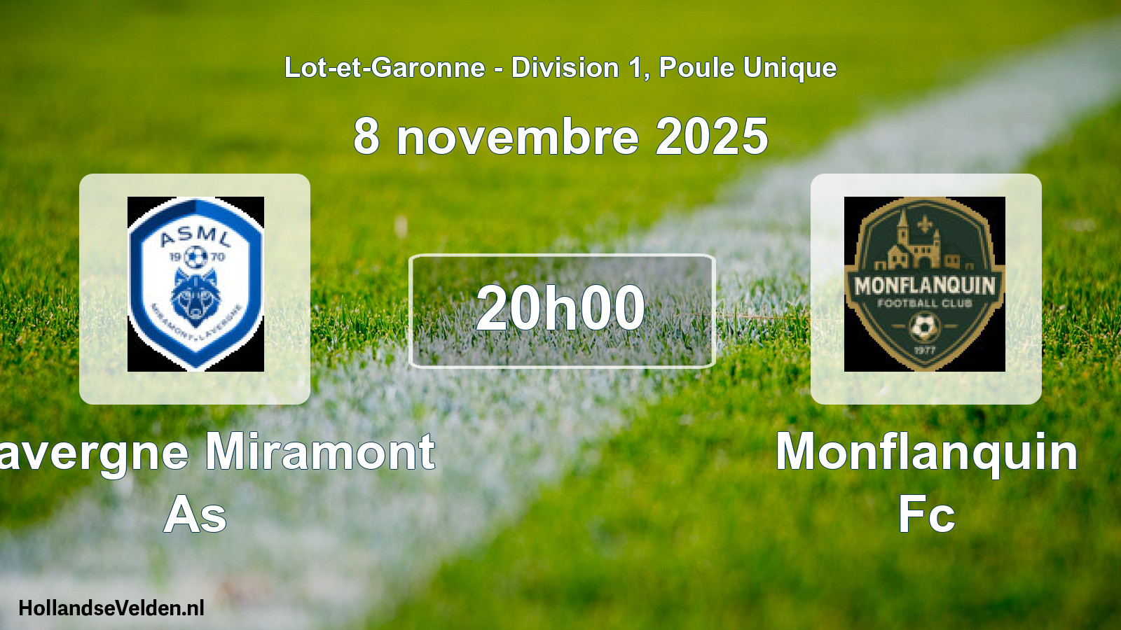 Geplande wedstrijd: Lavergne Miramont As - Monflanquin Fc (8 november 2025)