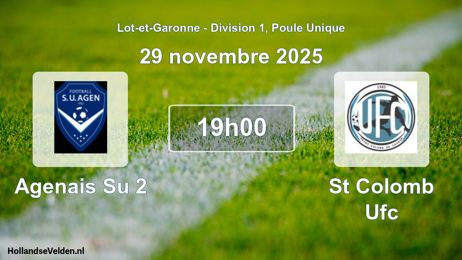 Scheduled Match: Agenais Su 2 - St Colomb Ufc (29 November 2025)