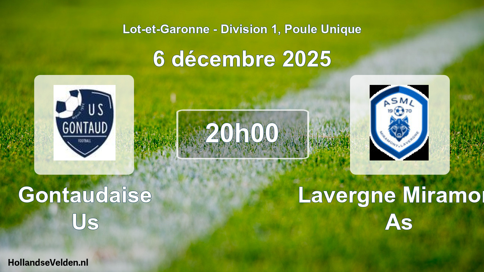 Geplande wedstrijd: Gontaudaise Us - Lavergne Miramont As (6 décembre 2025)