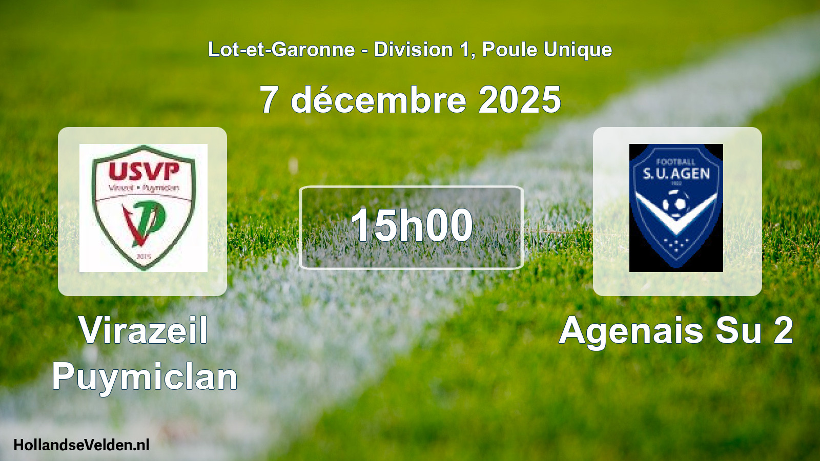 Geplande wedstrijd: Virazeil Puymiclan - Agenais Su 2 (7 décembre 2025)