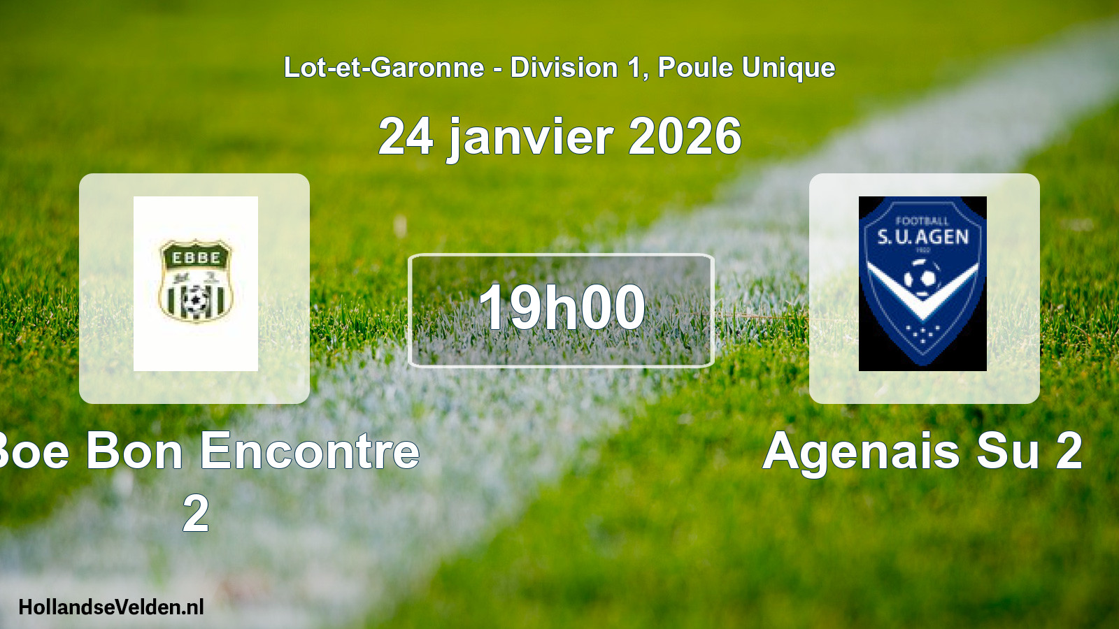 Geplande wedstrijd: Boe Bon Encontre 2 - Agenais Su 2 (24 janvier 2026)