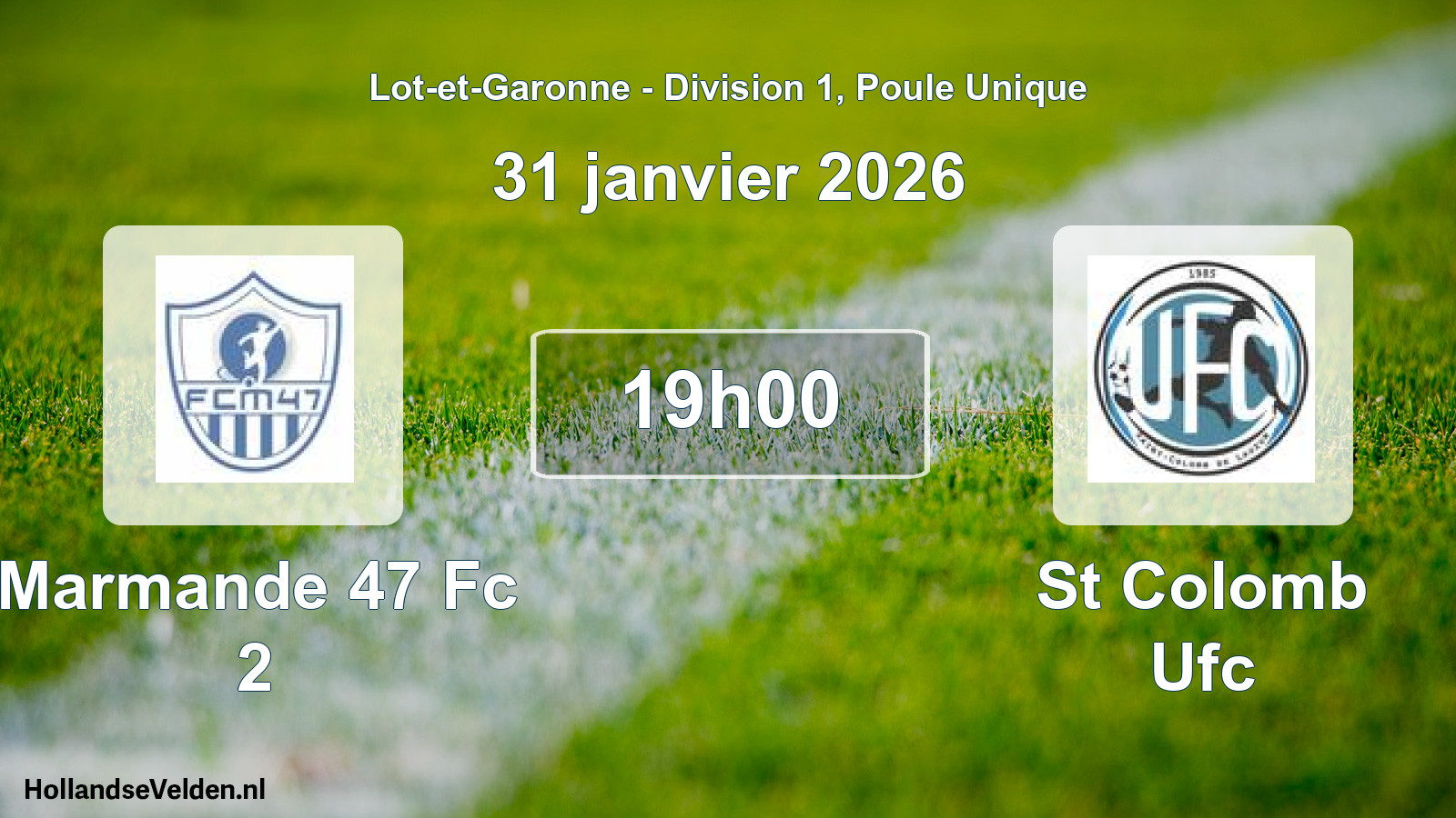 Geplande wedstrijd: Marmande 47 Fc 2 - St Colomb Ufc (31 janvier 2026)