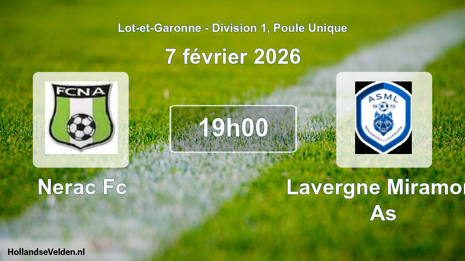 Geplande wedstrijd: Nerac Fc - Lavergne Miramont As (7 février 2026)
