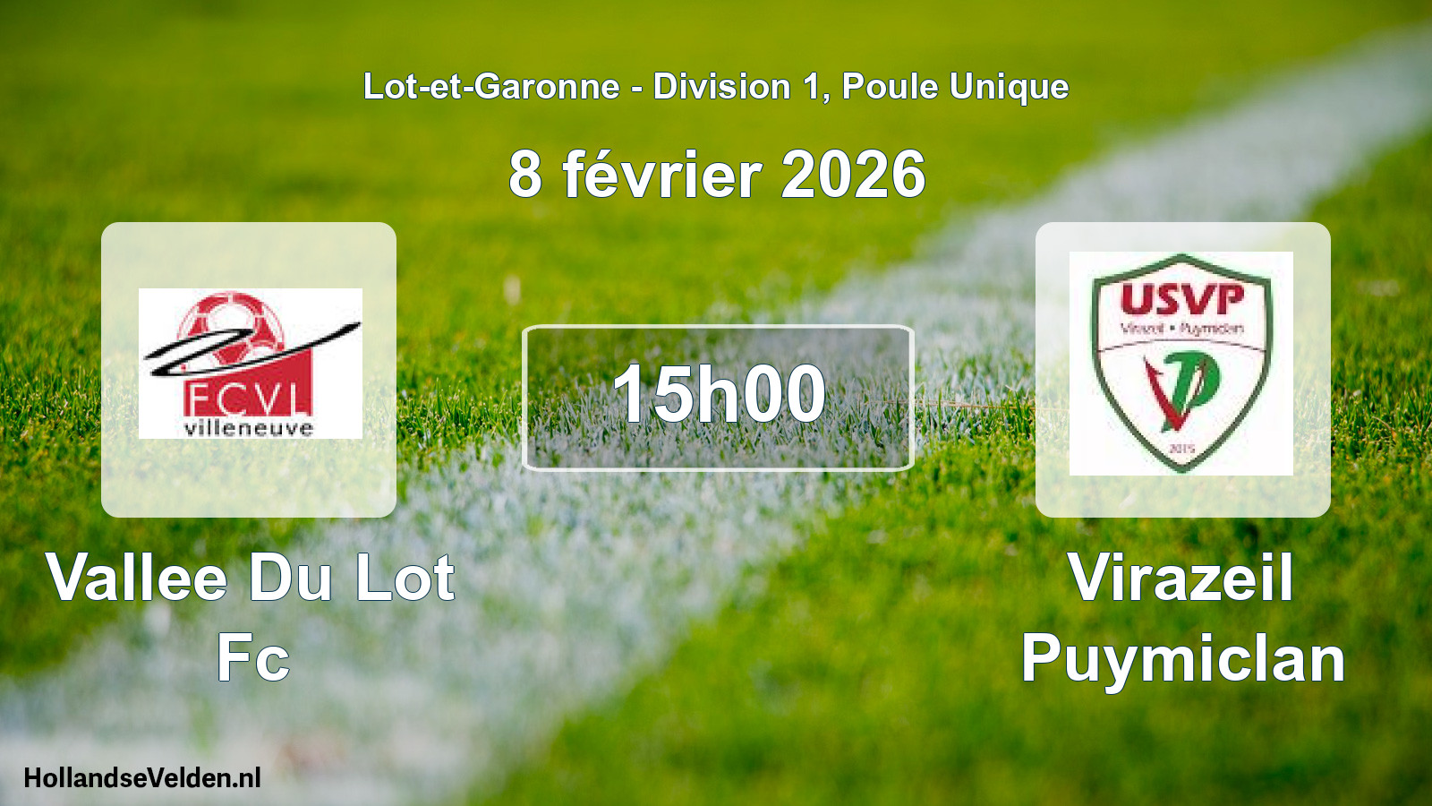 Geplande wedstrijd: Vallee Du Lot Fc - Virazeil Puymiclan (8 février 2026)