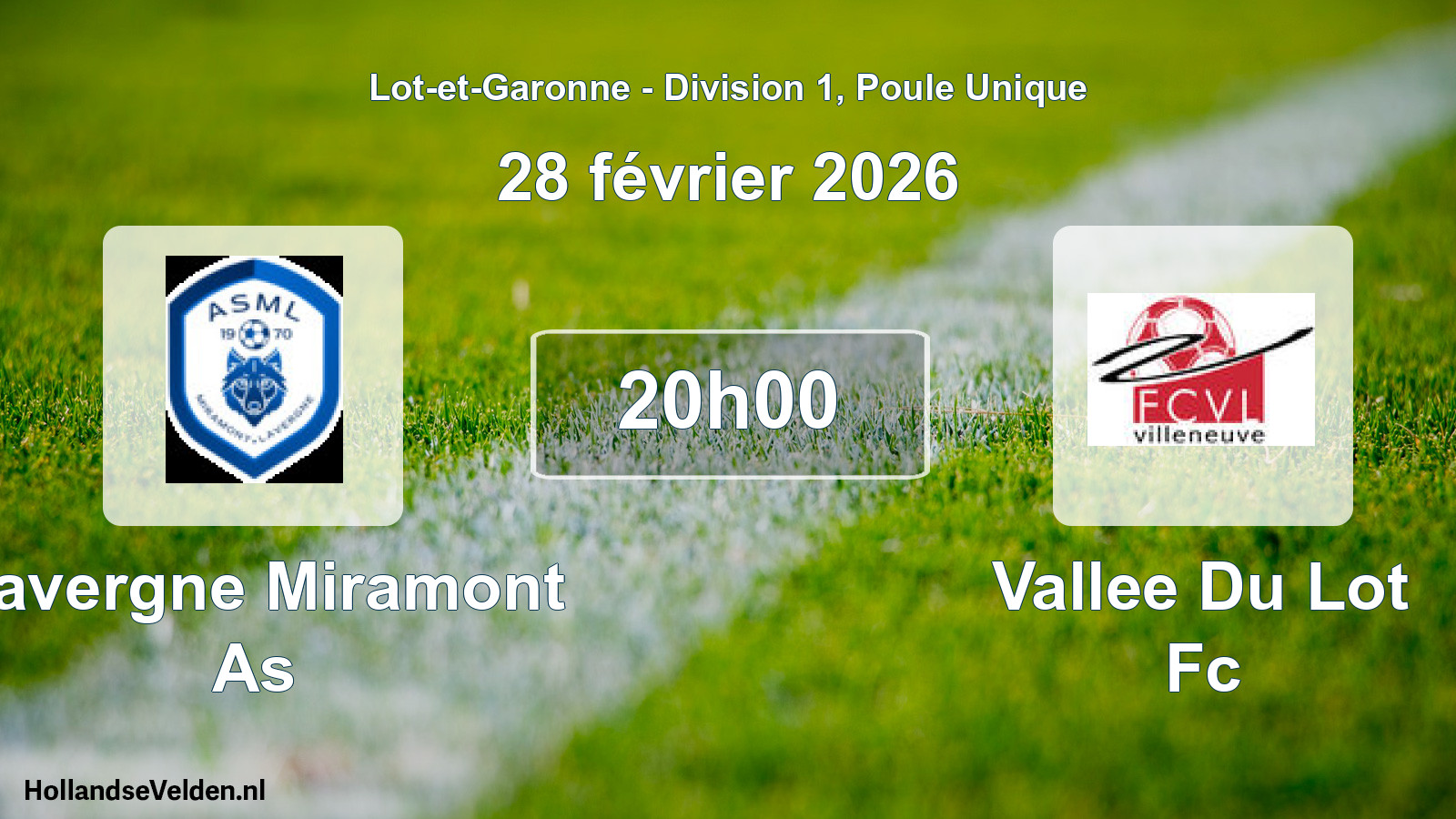 Geplande wedstrijd: Lavergne Miramont As - Vallee Du Lot Fc (28 février 2026)