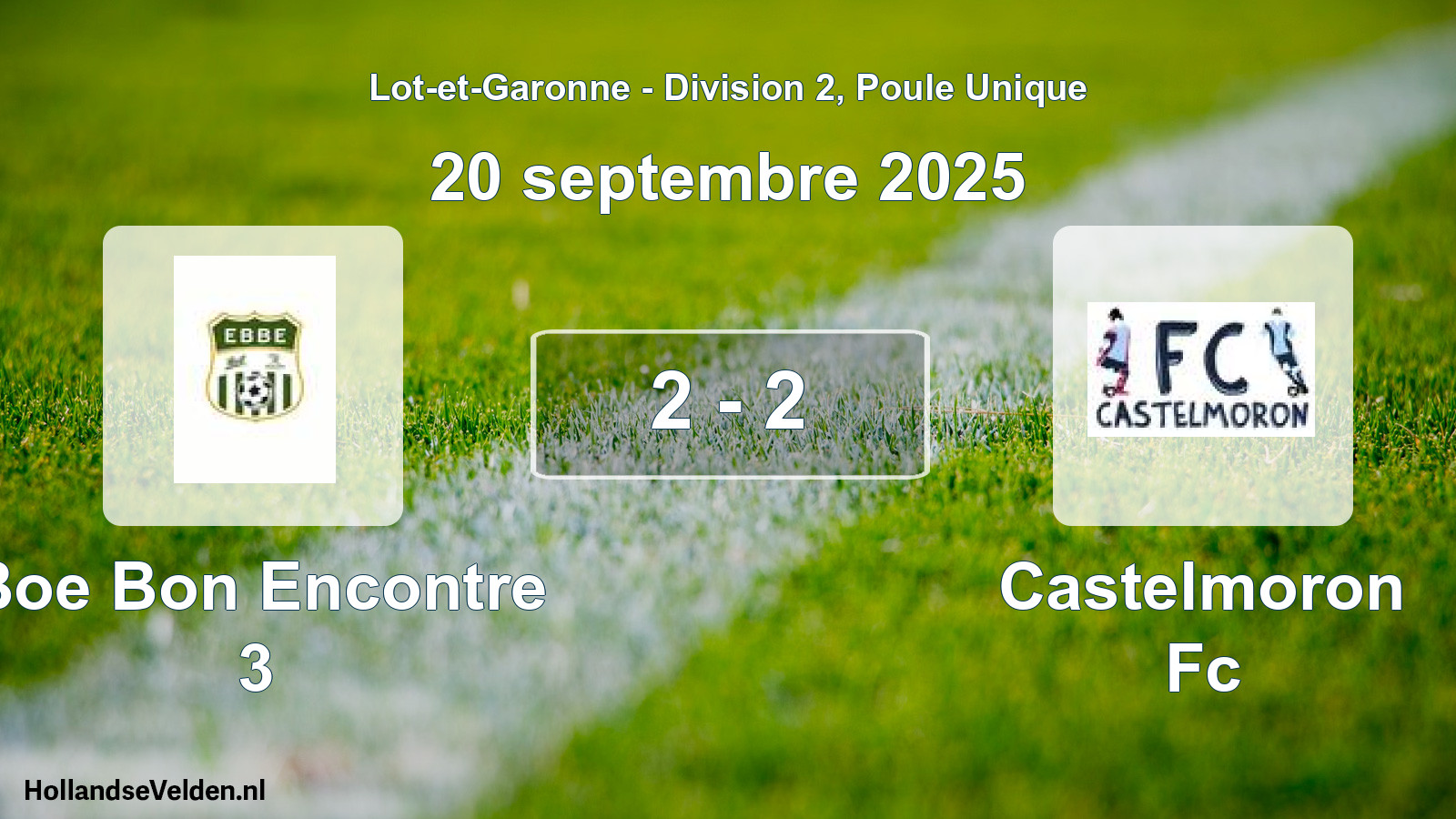 Gespeelde wedstrijd: Boe Bon Encontre 3 - Castelmoron Fc 2 - 2 (20 september 2025)