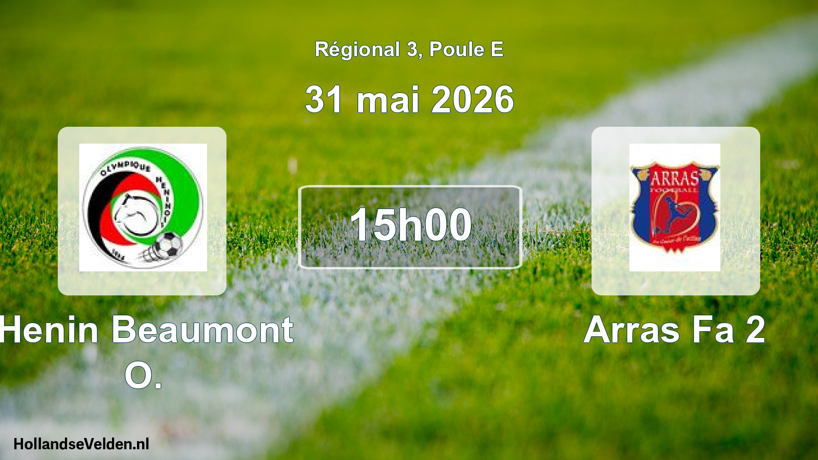 Geplande wedstrijd: Henin Beaumont O. - Arras Fa 2 (31 mai 2026)
